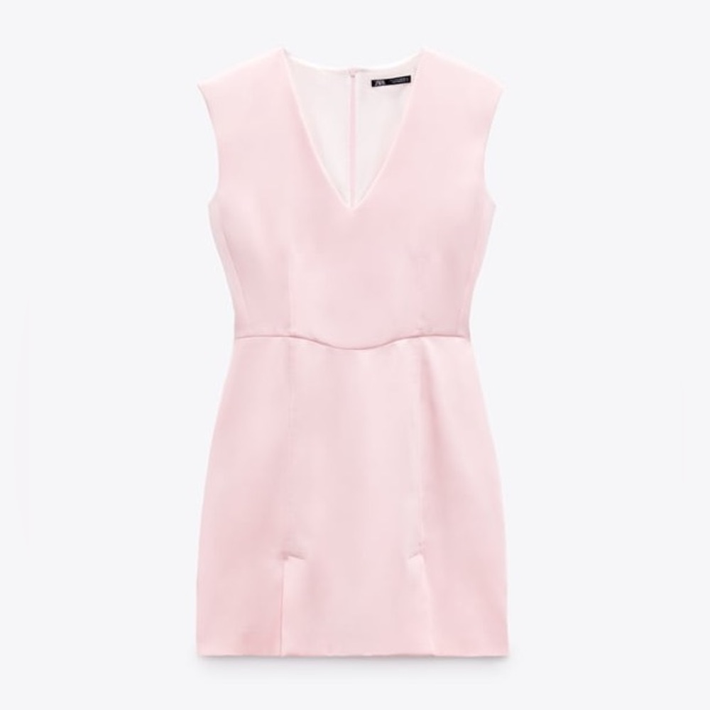 Zara Satin Effect Pink Mini Dress